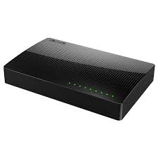 Switch Gigabit Ethernet Tenda cu 8 porturi, 8x 10/100/1000Mbps, carcasă din plastic, montare pe birou și pe perete