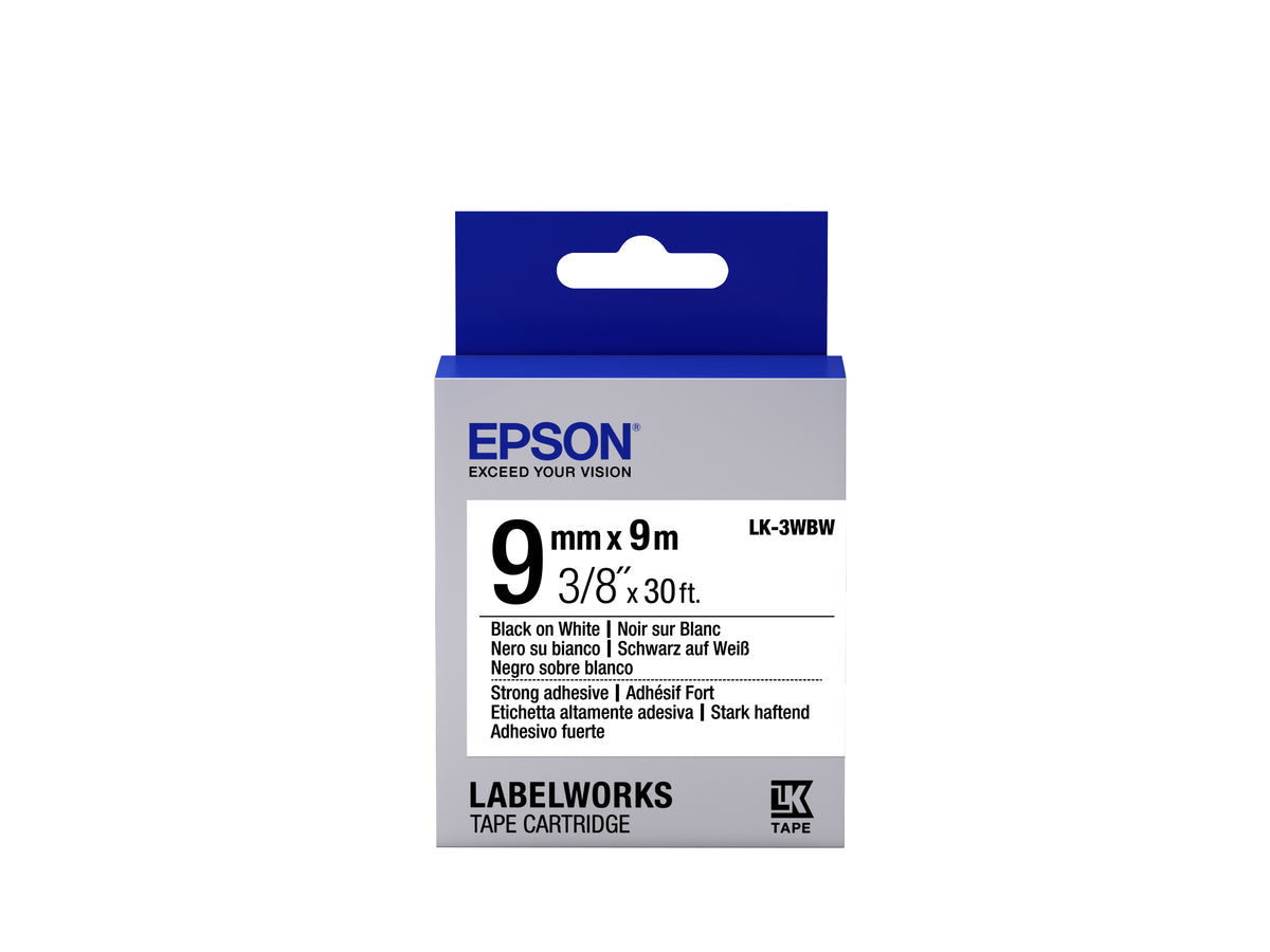 Epson Tape - LK3WBW Strng adh Blk/Wht 9/9