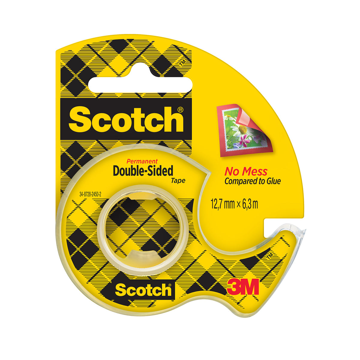 Scotch Bandă dublu adezivă transparentă 3M Scotch® cu dozator, 12,7 mm x 6,3 m, 1 bucată/pachet