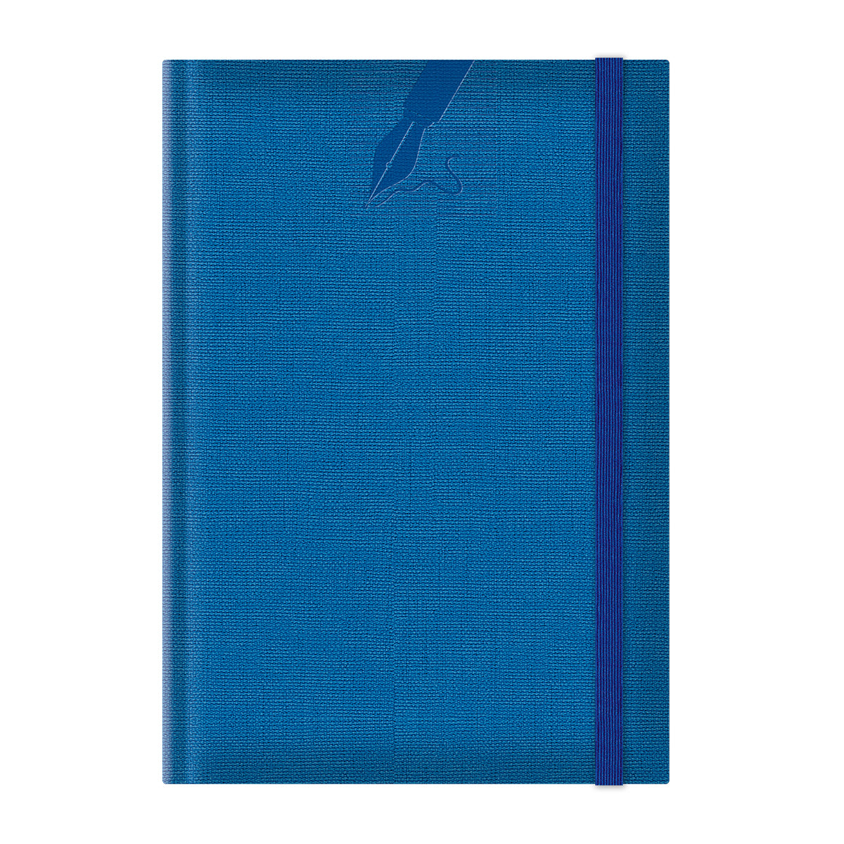 Colere Agenda nedatata A5, elastic, hartie alba, coperta albastru royal
