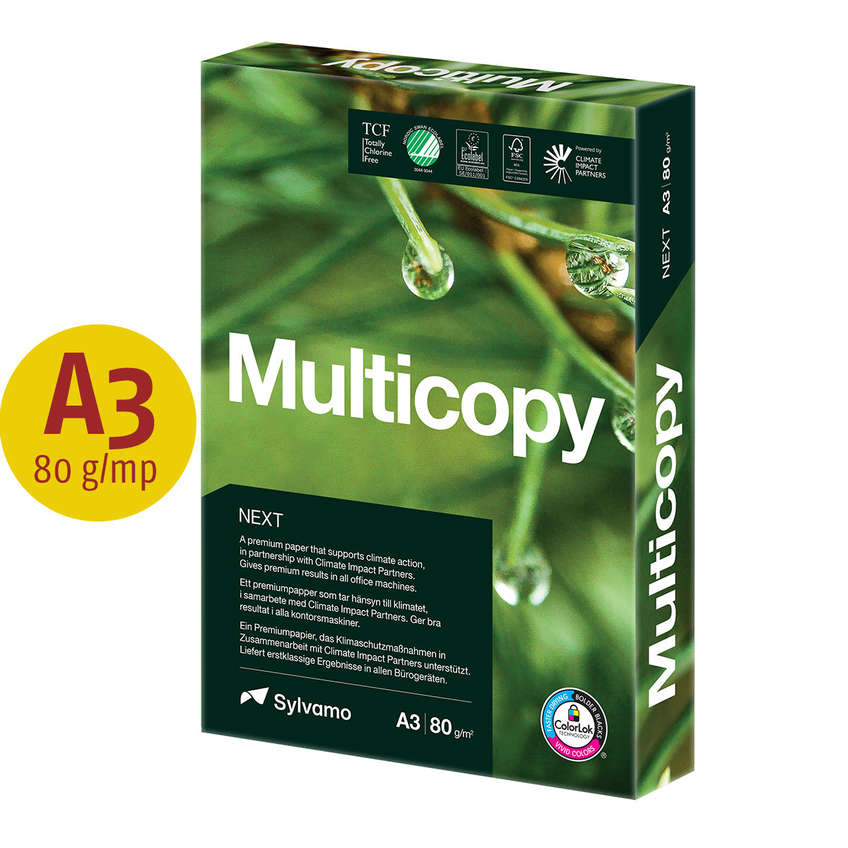Sylvamo Hartie copiator Multicopy Next, A3, 80 g/mp, 500 coli/top