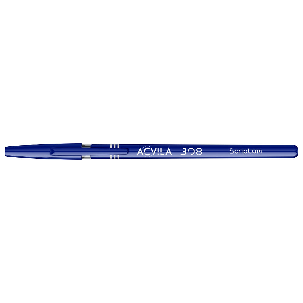 Acvila Ballpoint Pen without mechanism, Scriptum 308, 1 mm tip, blue ink