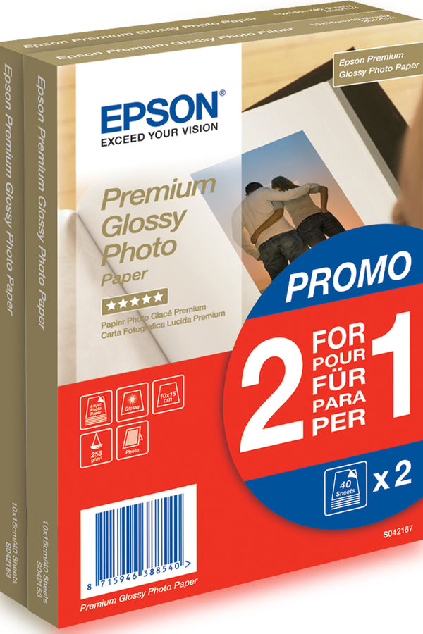 Epson HARTIE PREMIUM GLOSSY 10x15, 255G/M2, 80 SHEETS