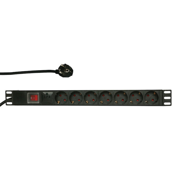 Bachmann Prelungitor / PDU 19" 1U 333.410, Intrare C14, Iesire 8x Schuko, Cablu 2m, Siguranta 10A, Profil alu