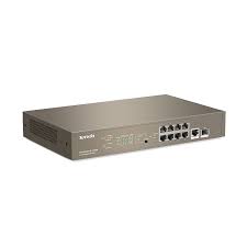 Tenda Switch PoE cu management Layer-3, 10 porturi Gigabit - 9 x Ethernet (8 PoE), 1 x SFP
