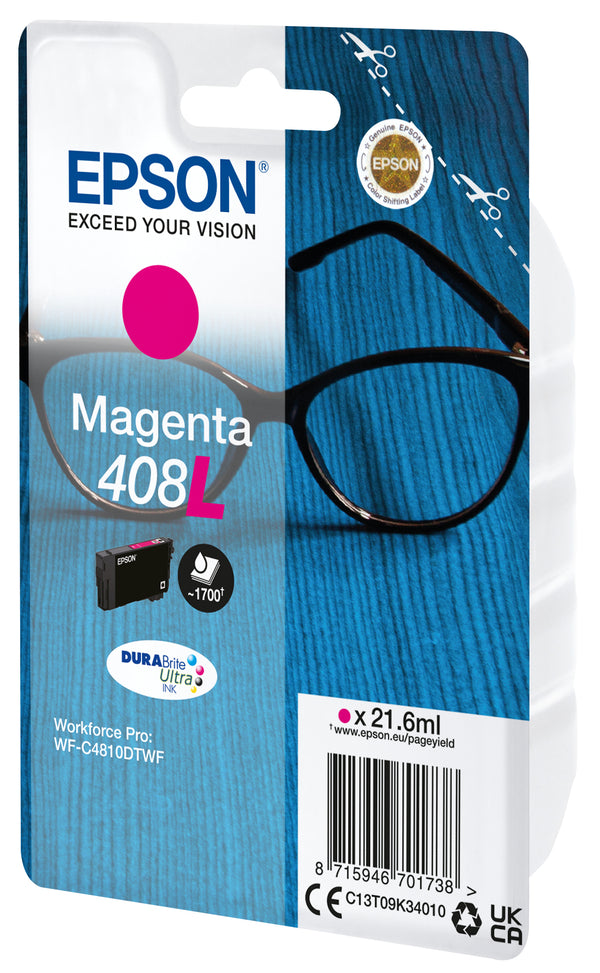 Epson INK Singlepack Magenta 408L DURABrite Ultra Ink