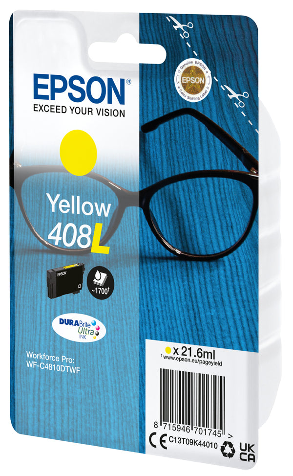 Epson INK Singlepack Yellow 408L DURABrite Ultra Ink