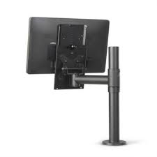 Ergonomic Pole with VESA mount on angled connection joint 75/100 Pole Mount - BLACK