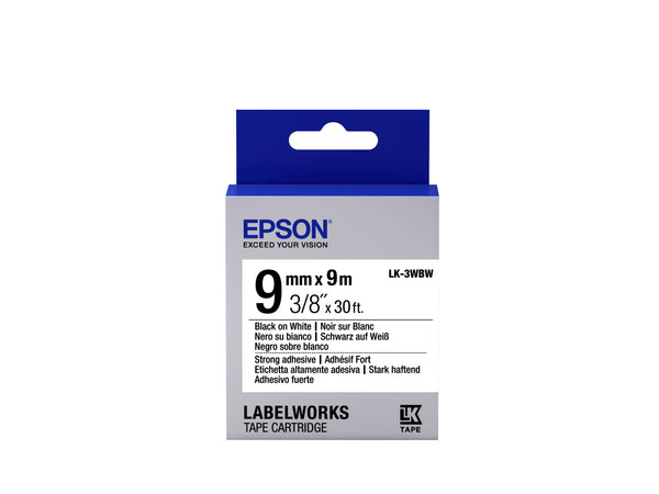 Epson Tape - LK3WBW Strng adh Blk/Wht 9/9