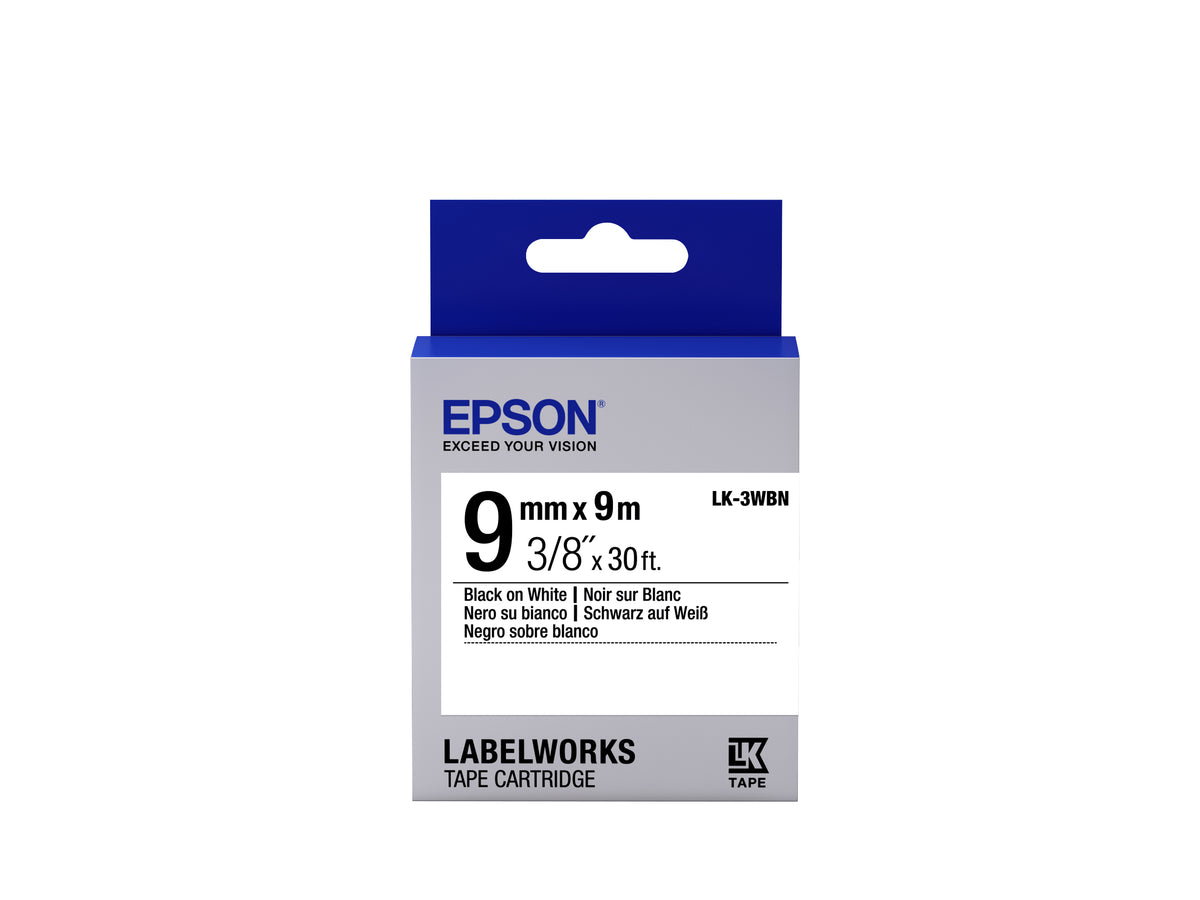 Epson Tape - LK3WBN Std adh Blk/Wht 9/9
