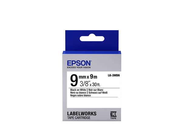 Epson Tape - LK3WBN Std adh Blk/Wht 9/9
