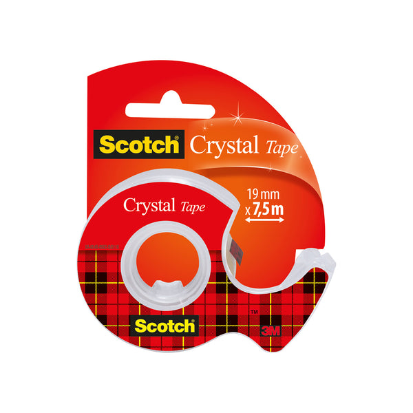 Scotch 3M Scotch® Crystal Clear Adhesive Tape with Dispenser, 19 mm x 7.5 m, 1 piece/pack