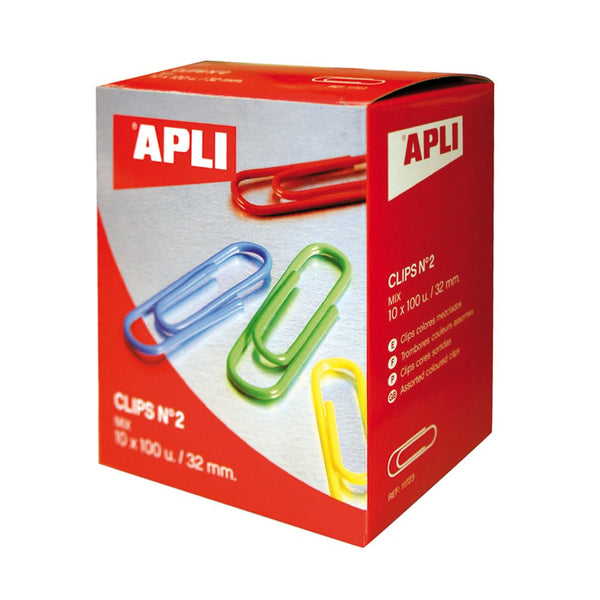 Apli Agrafe pentru birou, 32 mm, colorate, 100 bucati/cutie