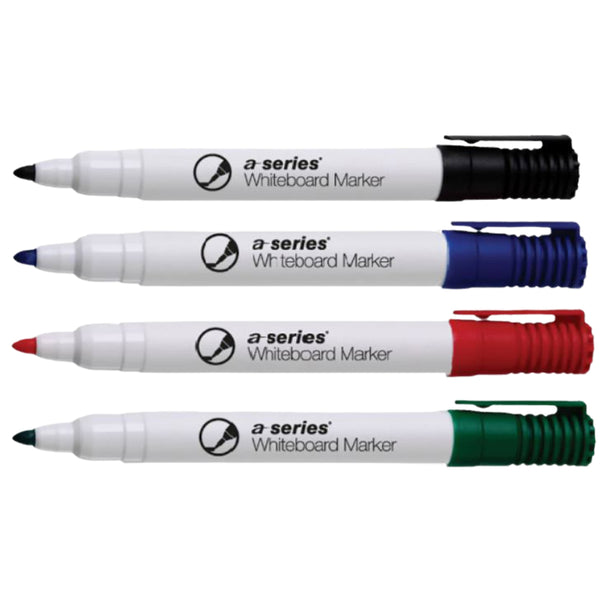 A-series Marker pentru tabla, corp plastic, varf 2 mm, 4 culori/set