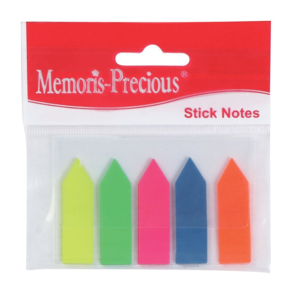 Memoris-Precious Index Memoris - Precious, autoadeziv, plastic, forma sageata, 12 x 45 mm, 5 culori/set, 25 file/culoare