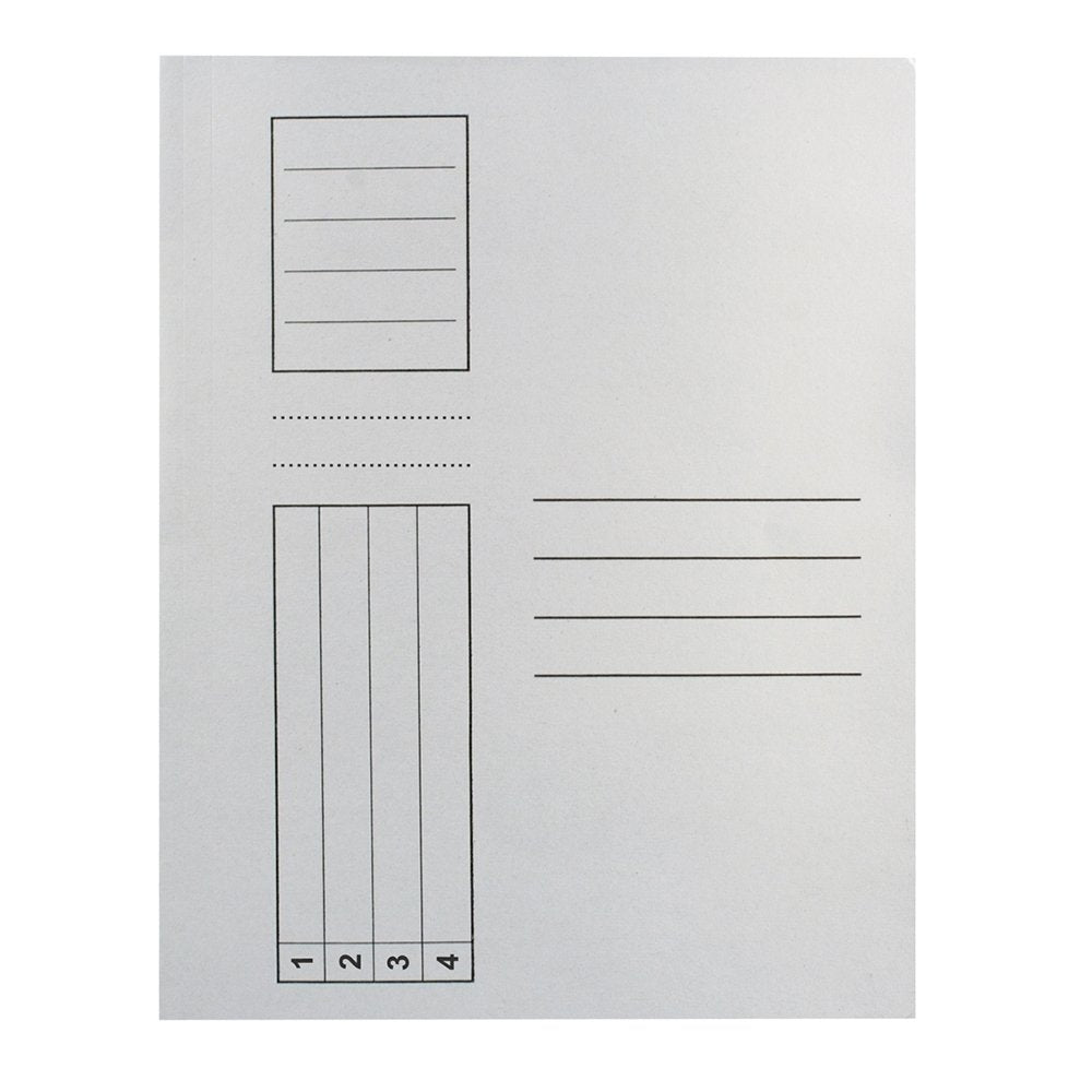 Simple folder, cardboard, white, 10 pieces/set