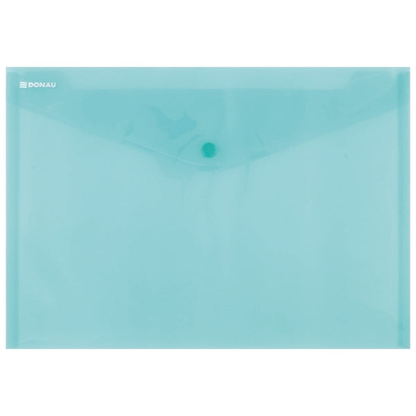 Donau Mapă documente, A4, închidere cu capsă, plastic, verde transparent