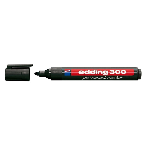 Edding Marker permanent 300, corp plastic, varf rotund, 1.5-3 mm, negru