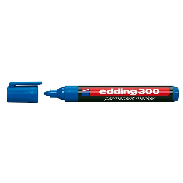 Edding Marker permanent 300, corp plastic, varf rotund, 1.5-3 mm, albastru