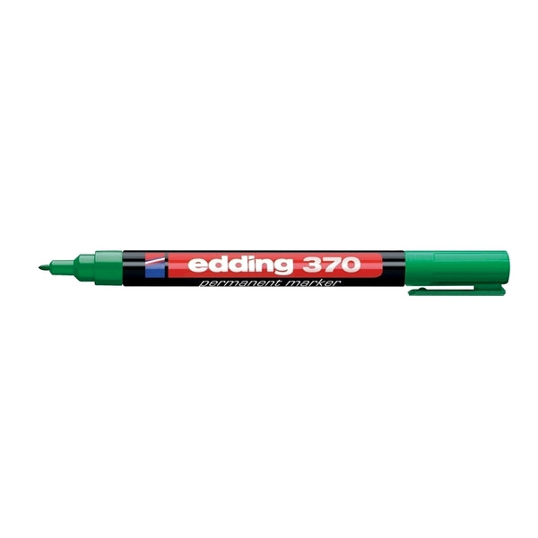 Marker permanent Edding 370, corp plastic, vârf rotund, 1 mm, verde