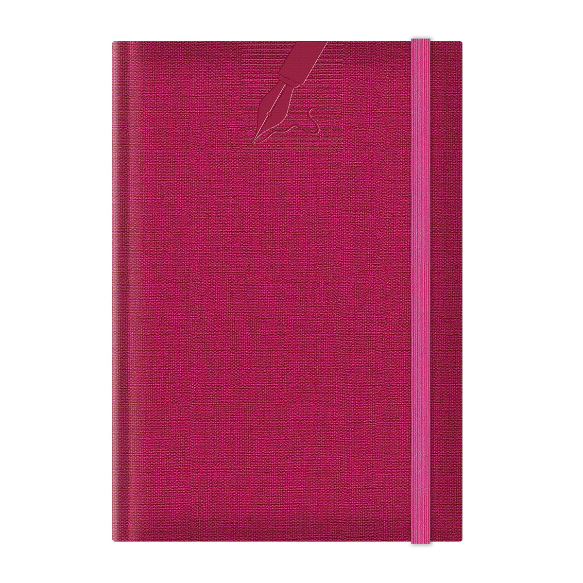 Colere Agenda nedatata A5, elastic, hartie alba, coperta fucsia