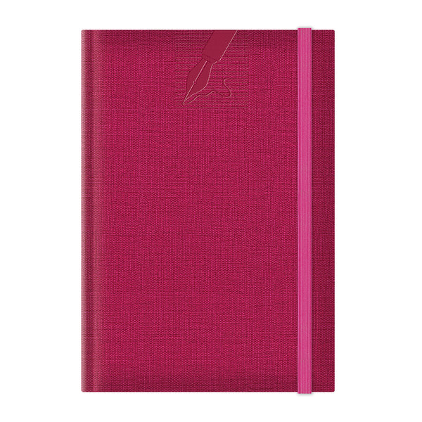 Colere Agenda nedatata A5, elastic, hartie alba, coperta fucsia
