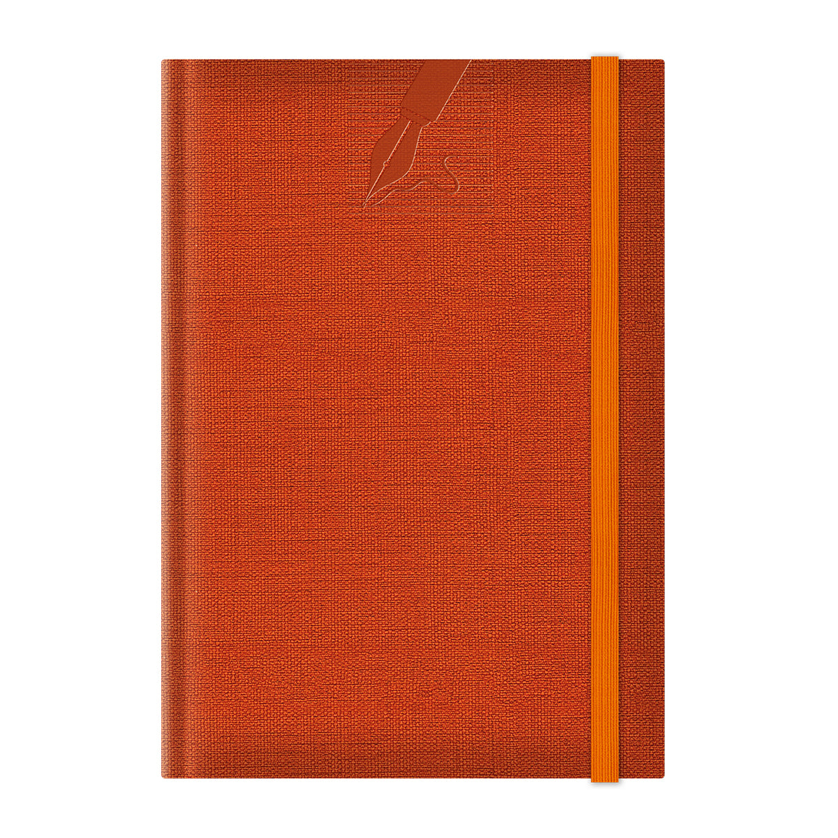 Colere Agenda nedatata A5, elastic, hartie alba, coperta orange