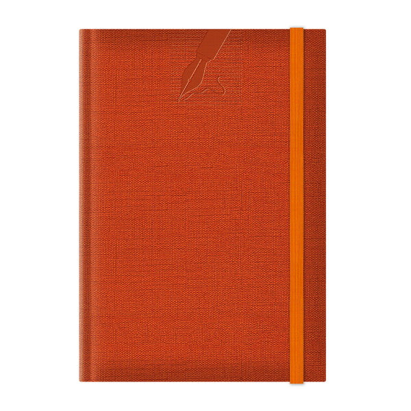 Colere Agenda nedatata A5, elastic, hartie alba, coperta orange