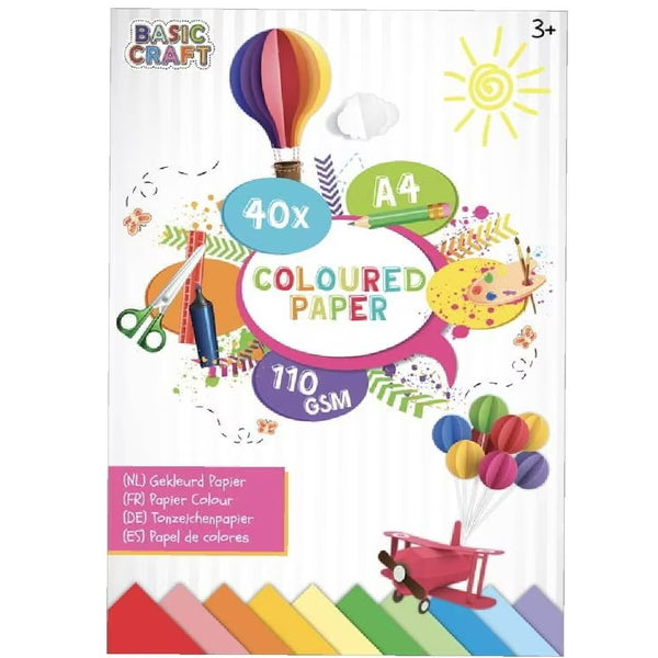 Creative Craft Set hartie colorata, 10 culori, 110 g, 40 bucati