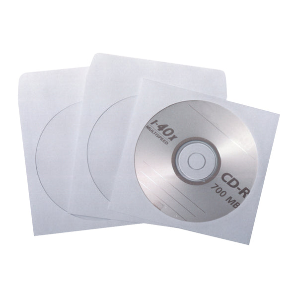 CD envelope, 125 x 125 mm, window, white, gummed, 90 gsm