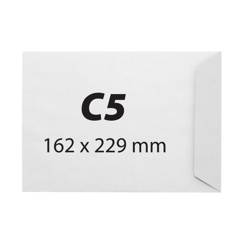 C5 envelope, 162 x 229 mm, white, silicone strip, 80 gsm, 25 pieces/set