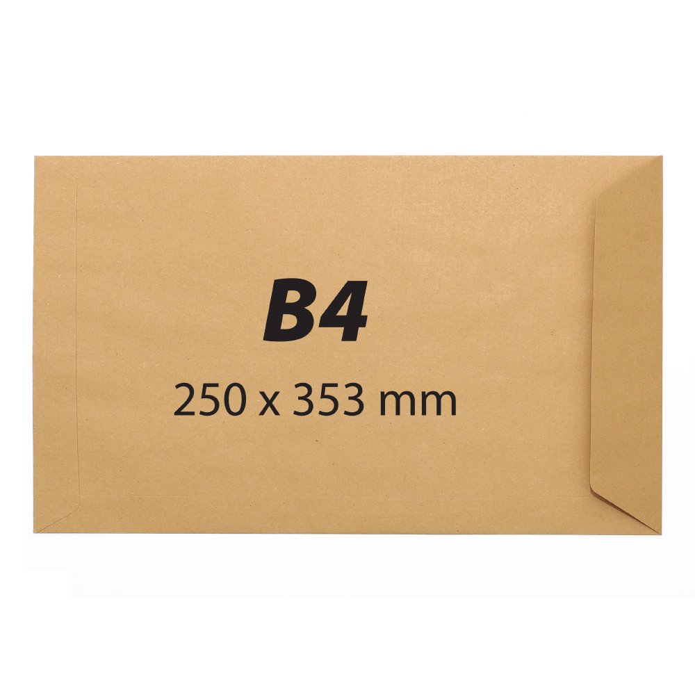 B4 envelope, 250 x 353 mm, kraft, silicone tape, 90 gsm, 25 pieces/set