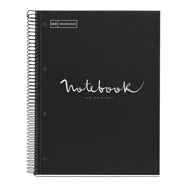 Miquelrius Caiet cu spira, Emotion, A4, matematica, 80 file, coperta carton dur, negru