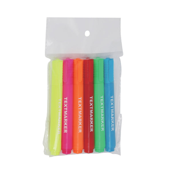 Textmarker, corp rotund, varf 1-5 mm, 6 culori/set