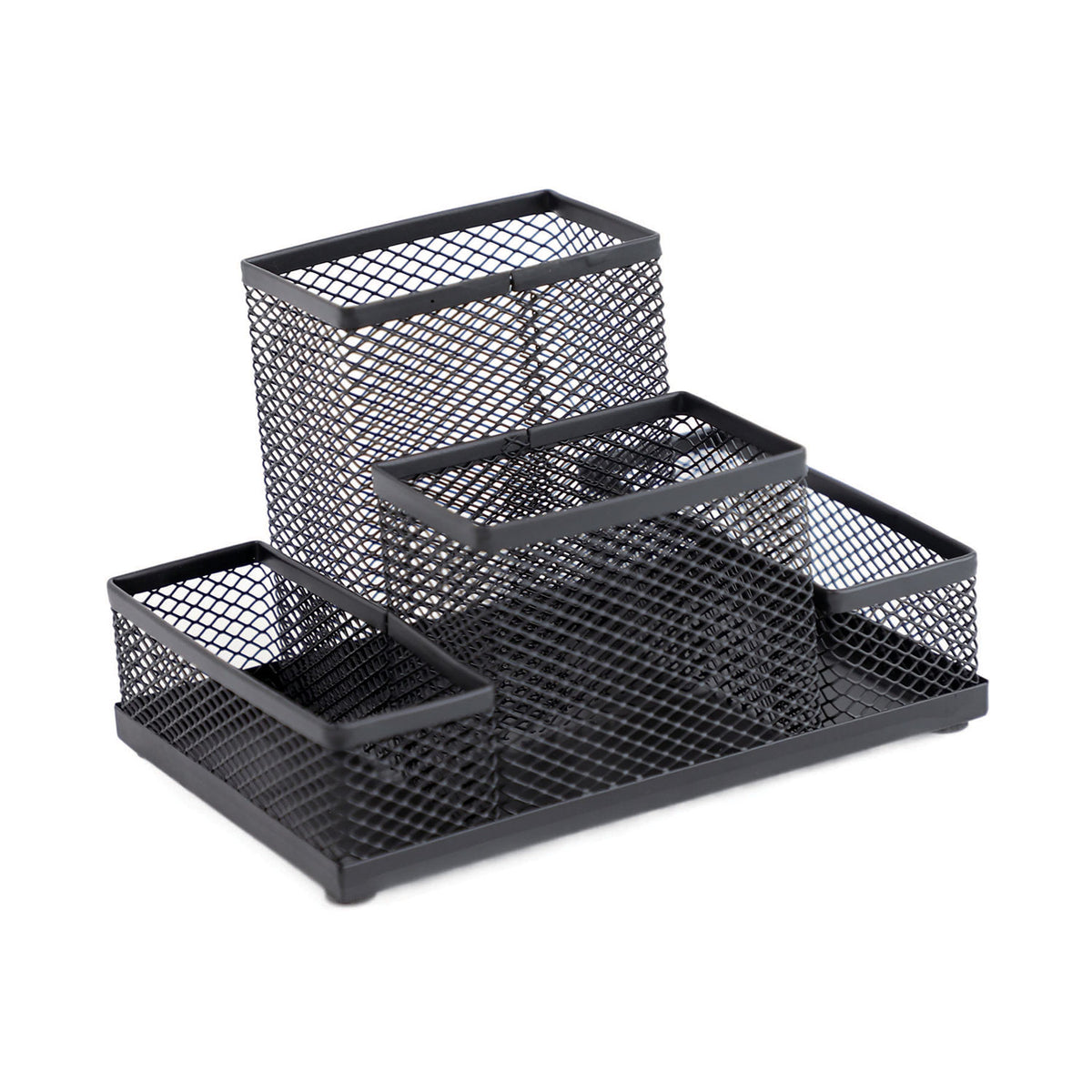 Suport accesorii de birou, plasă, metal, negru