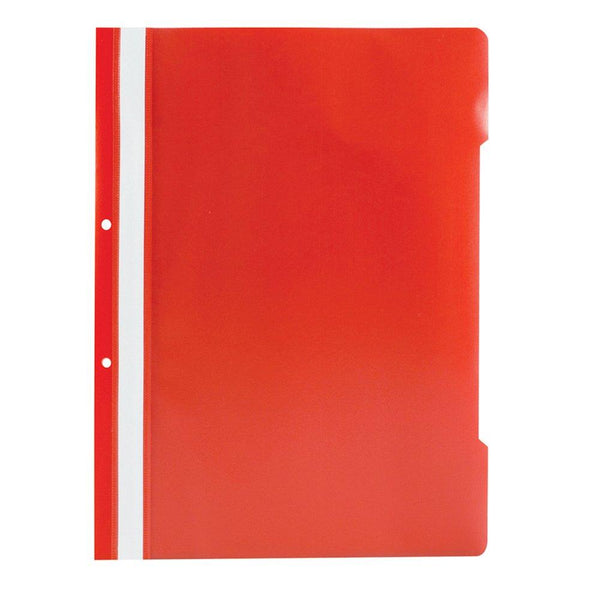 Two-hole plastic file, A4, 50 pieces/set, red