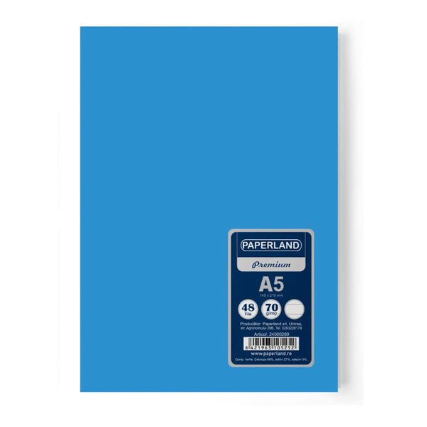 Stapled A5 notebook, mathematics, 48 sheets, 70 gsm, FSC, blue cover