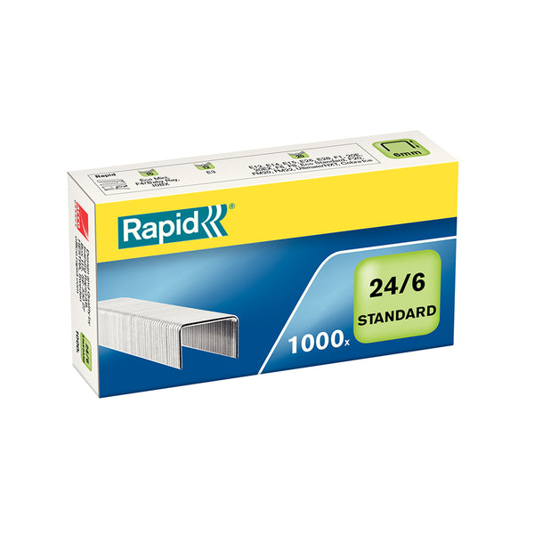 Capace standard Rapid, 24/6, 2-20 de coli, 1000 bucăți/cutie