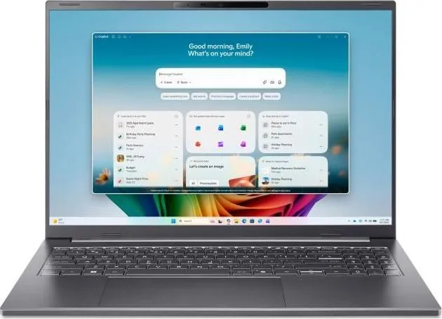 Laptop Consumer Acer Aspire 16 AI, cu procesor Intel Core Ultra 5 325, 16'' IPS, 16 GB LPDDR5x, 512 GB