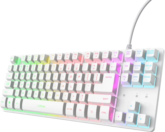 Tastatura Mecanica Gaming Trust GXT 833W Thado TKL, RGB, USB, Alb, EN US