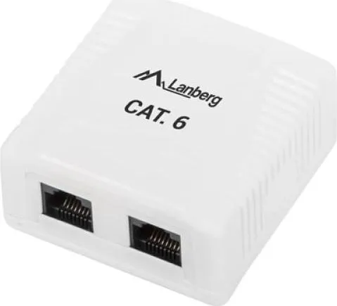 Surface-Mount BOX CAT.6 UTP Unshielded 2X RJ45 White Lanberg