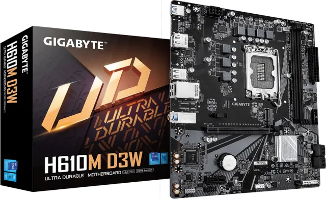 Placa de baza Gigabyte H610M D3W, Socket 1700, DDR5, Micro-ATX