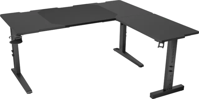 Birou gaming Genesis Holm Modular 160, material metal MDF, reglabil pe inaltime 70 - 90 cm, iluminare RGB