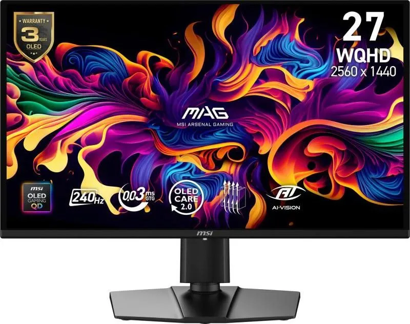 Monitor Gaming MSI MAG 274QP QD-OLED X24, 26.5", 2560 x 1440 pixeli, Black