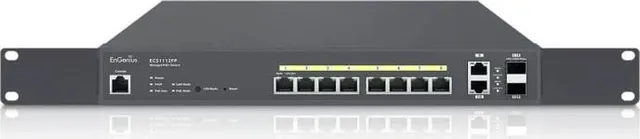 Switch EnGenius ECS1112FP, 10 porturi, 8 porturi PoE