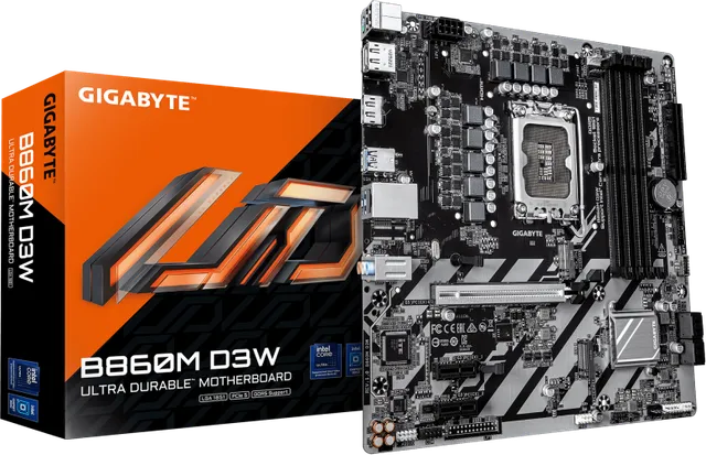 Placa de baza Gigabyte B860M D3W, LGA 1851, DDR5, Micro-ATX