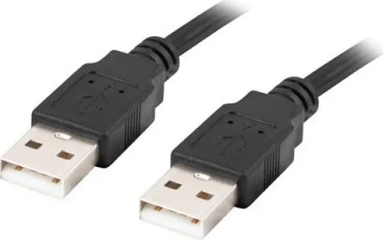 Cablu Lanberg USB-A M/M 2.0, USB A/ USB A, 0.5 m, Negru