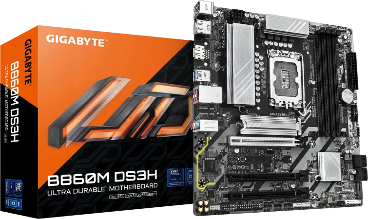 Placa de baza Gigabyte B860M DS3H, LGA 1851, DDR5, Micro-ATX