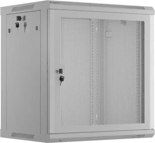 Dulap rack 19" perete 12U / 600x450 cu ușă perforată, gri (flat pack)