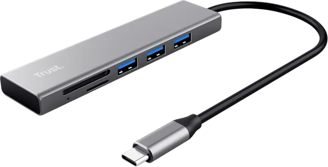 Hub USB Trust Halyx, USB-C, 3 porturi, Gri